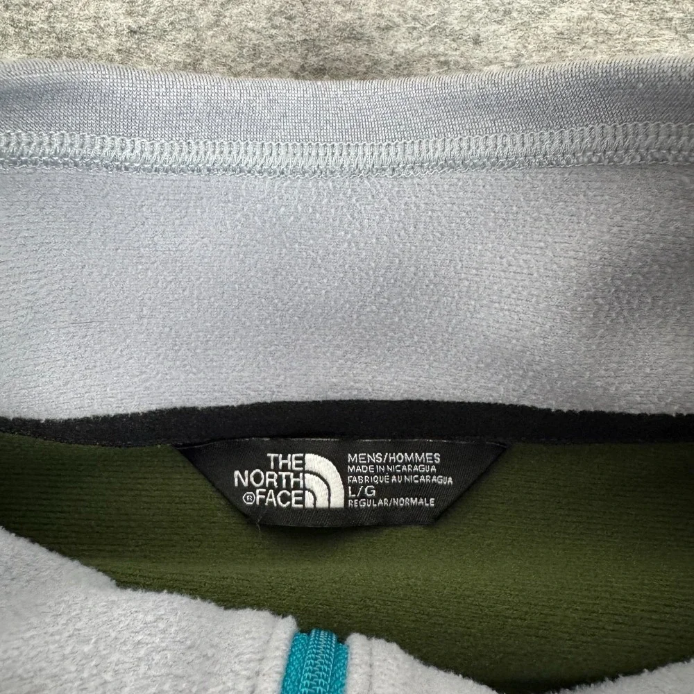 The North Face 1/4 Zip Fleece Pullover Polyester Green Mens Large L